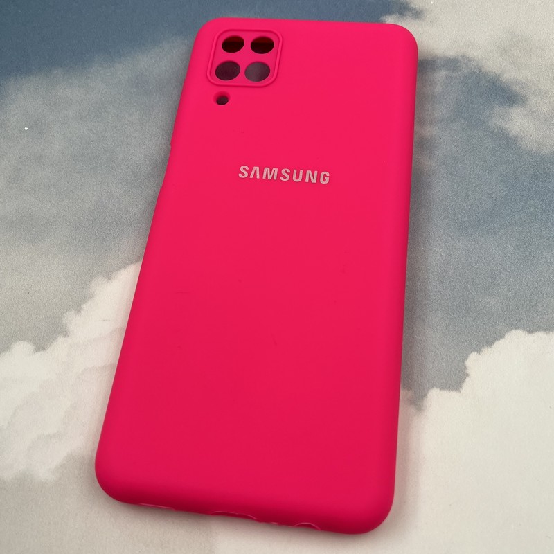 قاب گوشی Galaxy A12 / Galaxy M12 سامسونگ سیلیکونی پاک کنی اورجینال داخل پارچه ای رنگ سرخابی محافظ لنز دار کد 417029 - Image 2