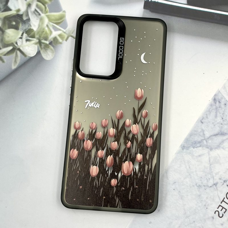 قاب گوشی Galaxy A53 سامسونگ New So Cool اورجینال کروم لنز برجسته طرح گل لاله صورتی کد 419829 - Image 2