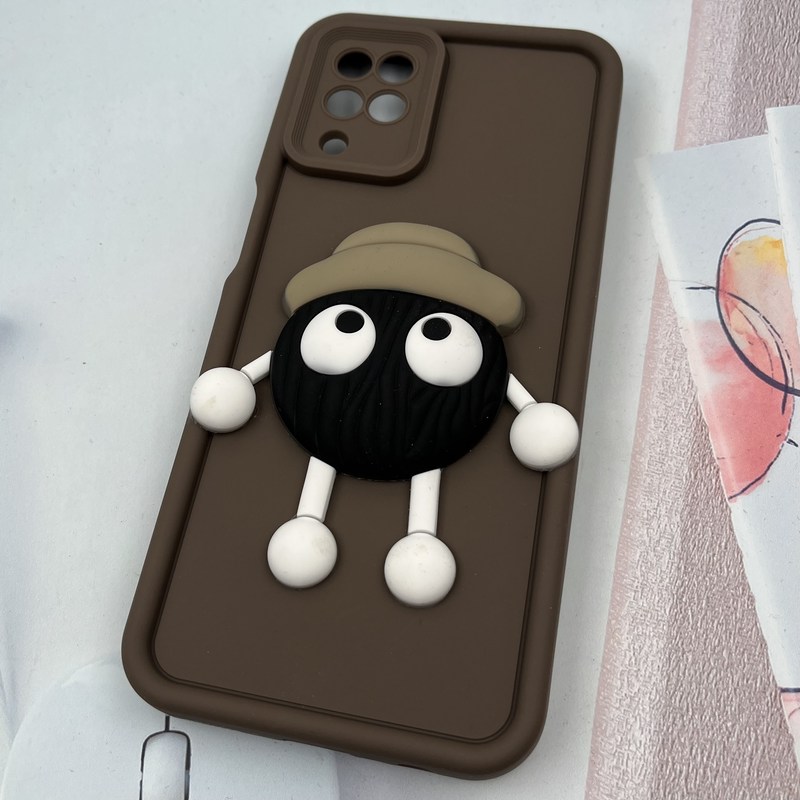 قاب گوشی Galaxy A12 / Galaxy M12 سامسونگ Cute Case عروسکی برجسته چراغدار ضد ضربه قهوه ای هپل کد 42626 - Image 2
