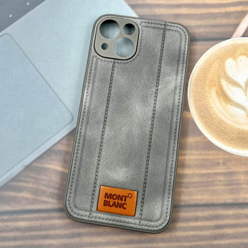 قاب گوشی iPhone 13 آیفون شفاف Mont Blanc طرح دوخت چرم کلاسیک محافظ لنز دار تیتانیوم کد 453911 - Image 2