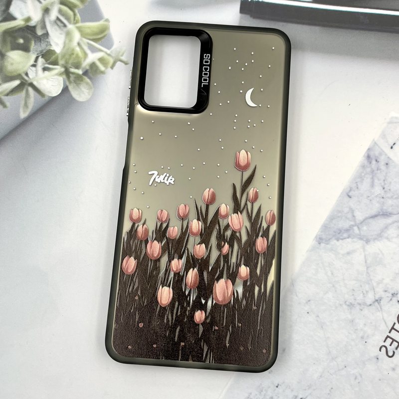 قاب گوشی Galaxy A12 / Galaxy M12 سامسونگ New So Cool اورجینال کروم لنز برجسته طرح گل لاله صورتی کد 459750 - Image 2