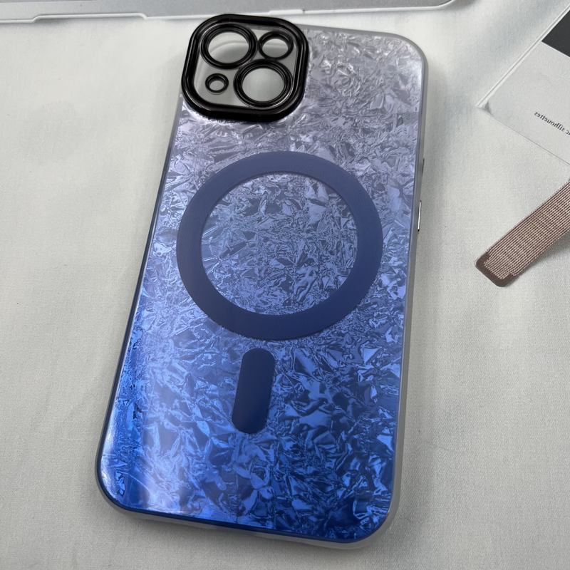 قاب گوشی iPhone 13 آیفون ICE CASE طرح مگ سیف Magsafe محافظ لنز دار برجسته آبی کد 476874 - Image 2