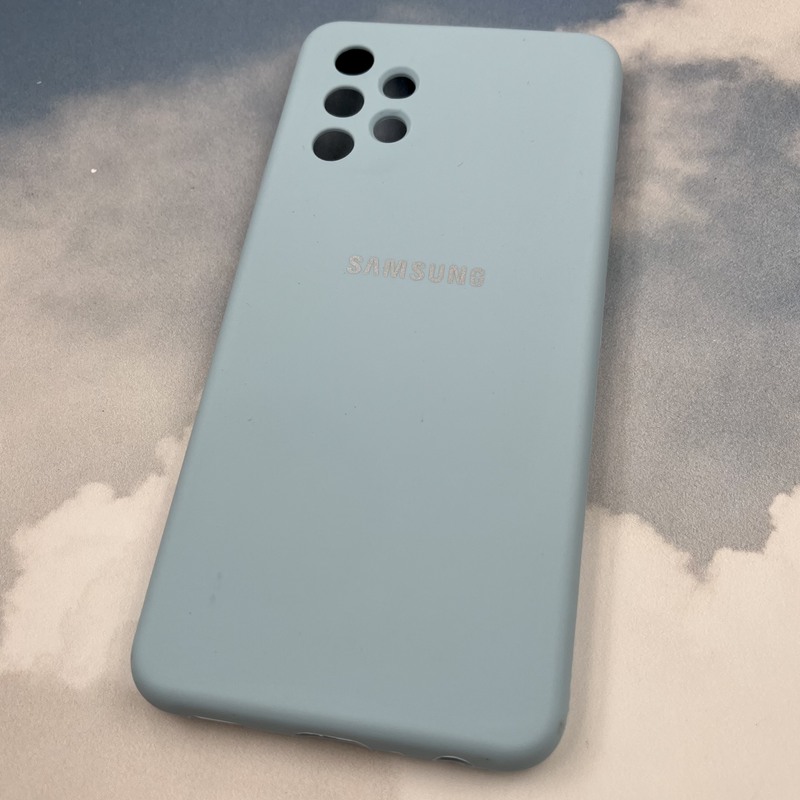 قاب گوشی Galaxy A32 4G سامسونگ سیلیکونی پاک کنی اورجینال داخل پارچه ای محافظ لنز دار رنگ آبی آسمانی کد 629008 - Image 2
