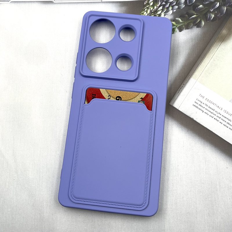 قاب گوشی Redmi Note 14S / Redmi Note 13 Pro 4G / Poco M6 Pro 4G شیائومی Wallet Case سیلیکونی جاکارتی داخل مخمل یاسی محافظ لنز دار کد 76257 - Image 2