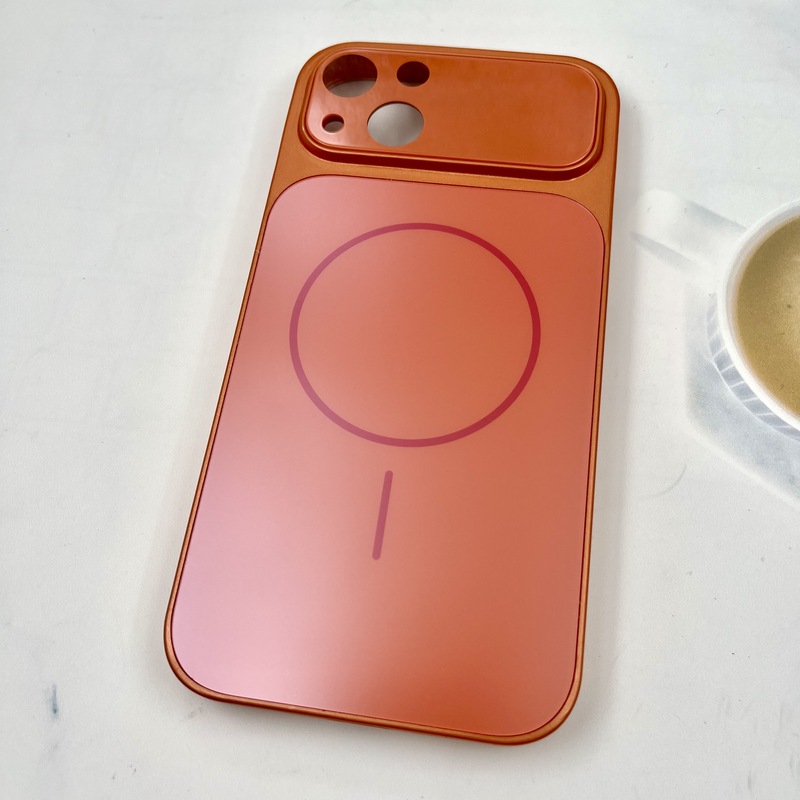 قاب گوشی iPhone 13 آیفون PVD اورجینال ضد ضربه محافظ لنز دار شیشه ای نارنجی کد 806794 - Image 2