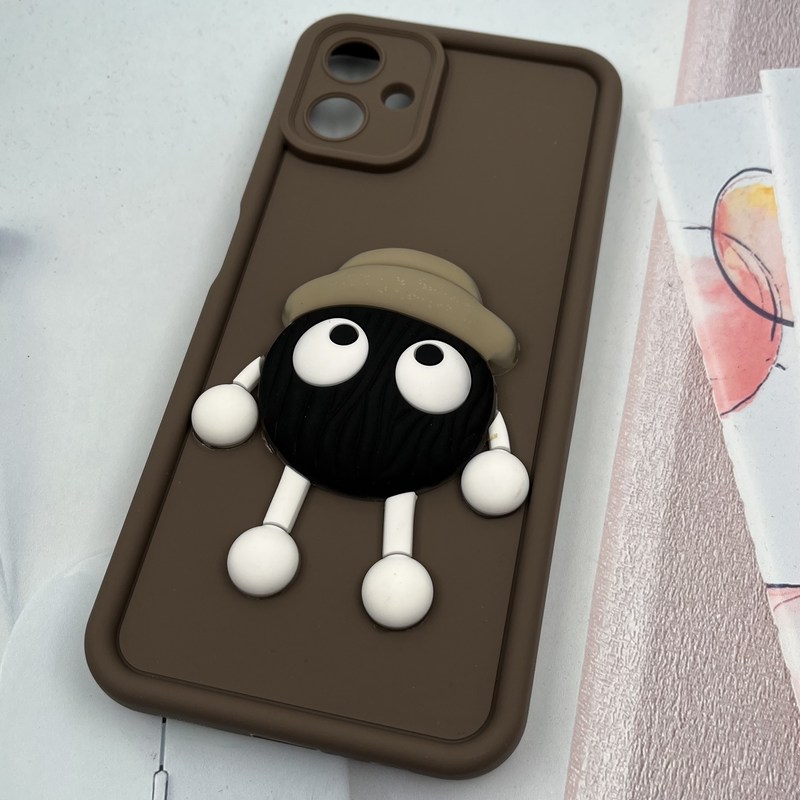 قاب گوشی Galaxy A06 سامسونگ Cute Case عروسکی برجسته چراغدار ضد ضربه قهوه ای هپل کد 85281 - Image 2