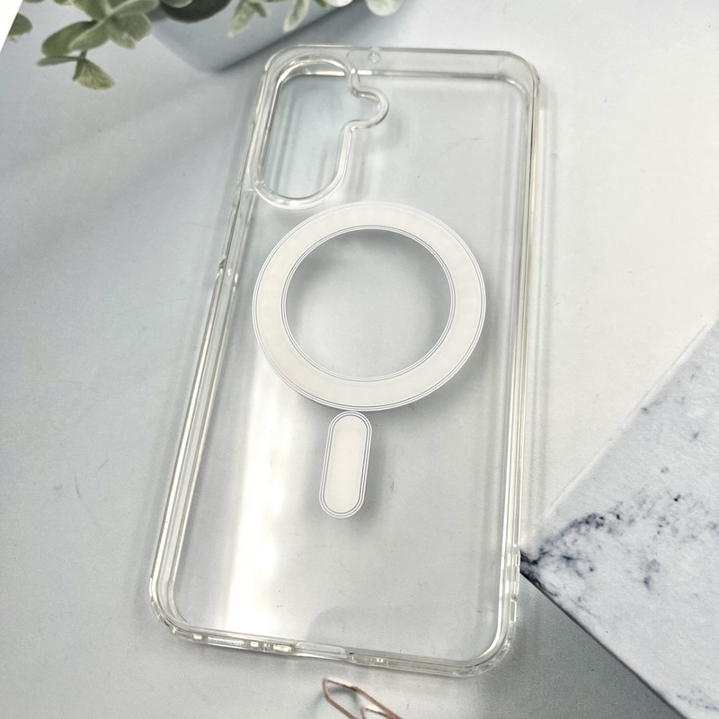 قاب گوشی Galaxy A26 سامسونگ Magsafe مگ سیف دار اورجینال Clear Case شفاف لاکچری شفاف محافظ لنز دار کد 953760 - Image 2
