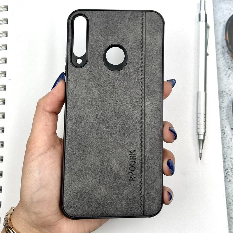 قاب گوشی Huawei Y7P هوآوی چرمی طرح دوخت RYOURK کلاسیک ایربگ دار تیتانیوم کد 99082