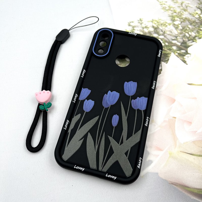 قاب گوشی Y7 2019 / Y7 Prime 2019 هوآوی Strap Case سیلیکونی سولید ضد ضربه همراه بند مچی محافظ لنز دار طرح گل کد 101664 - Image 2