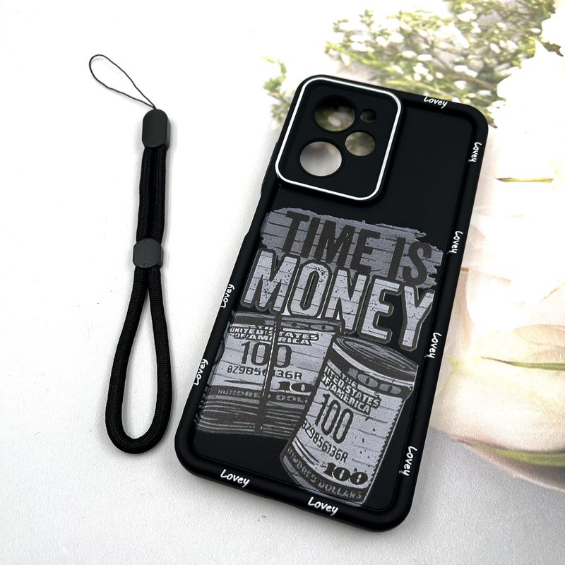 قاب گوشی Poco X5 Pro شیائومی Strap Case سیلیکونی سولید ضد ضربه همراه بند مچی محافظ لنز دار طرح مانی کد 115869 - Image 2