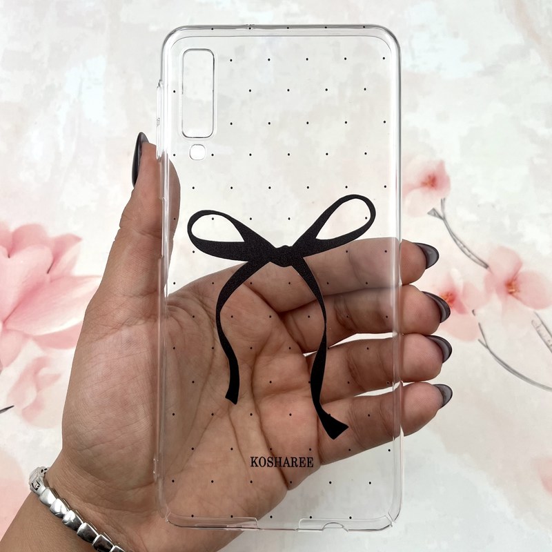 قاب گوشی (Galaxy A7 2018 (A750 سامسونگ Art Case شفاف Slim طرح پاپیون مشکی کد 118928