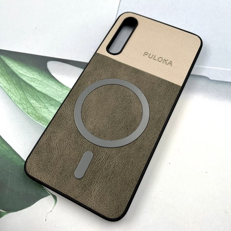 قاب گوشی Galaxy A30S / Galaxy A50S / Galaxy A50 سامسونگ Leather Cover مگ سیف Magsafe اورجینال لوکس کلاسیک تیتانیوم کد 122259 - Image 2