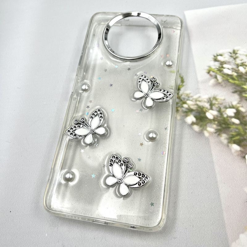 قاب گوشی Poco X3 / Poco X3 NFC / Poco X3 Pro شیائومی Star Butterfly شاین لنز Silver پروانه برجسته لوکس سفید کد 123260 - Image 2
