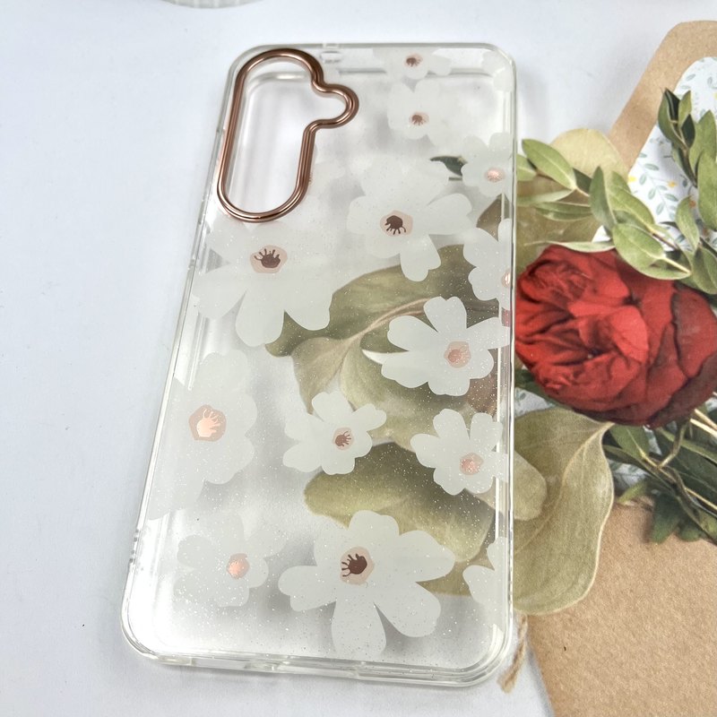 قاب گوشی Galaxy S25 FE سامسونگ Flower Case شفاف لوکس طرح گل لنز Copper کد 124372 - Image 2