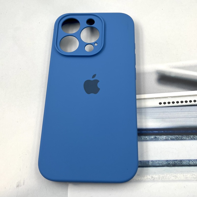 قاب گوشی iPhone 15 Pro آیفون سیلیکونی پاک کنی اورجینال داخل پارچه ای محافظ لنز دار رنگ آبی کد 139019 - Image 2