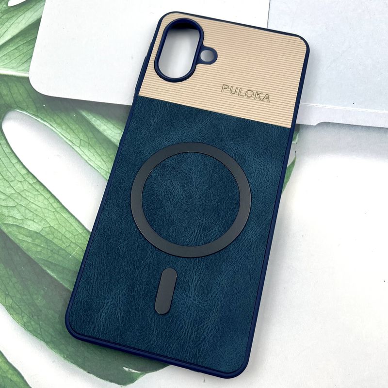 قاب گوشی Galaxy A07 سامسونگ Leather Cover مگ سیف Magsafe اورجینال لوکس کلاسیک سرمه ای کد 141652 - Image 2