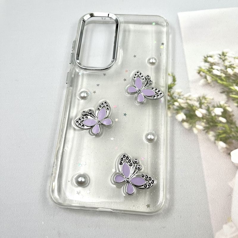 قاب گوشی Galaxy A36 / A56 سامسونگ Star Butterfly شاین لنز Silver پروانه برجسته لوکس یاسی کد 142289 - Image 2