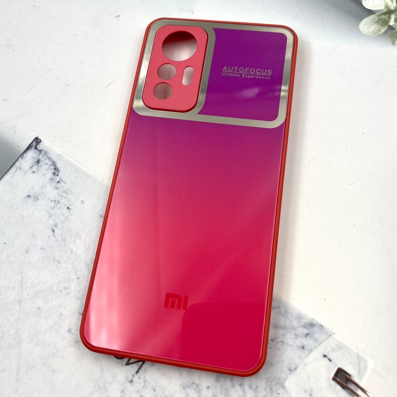 قاب گوشی Xiaomi 12 Lite شیائومی PVD دور سیلیکونی Auto Focus محافظ لنز دار سرخابی کد 145650 - Image 2