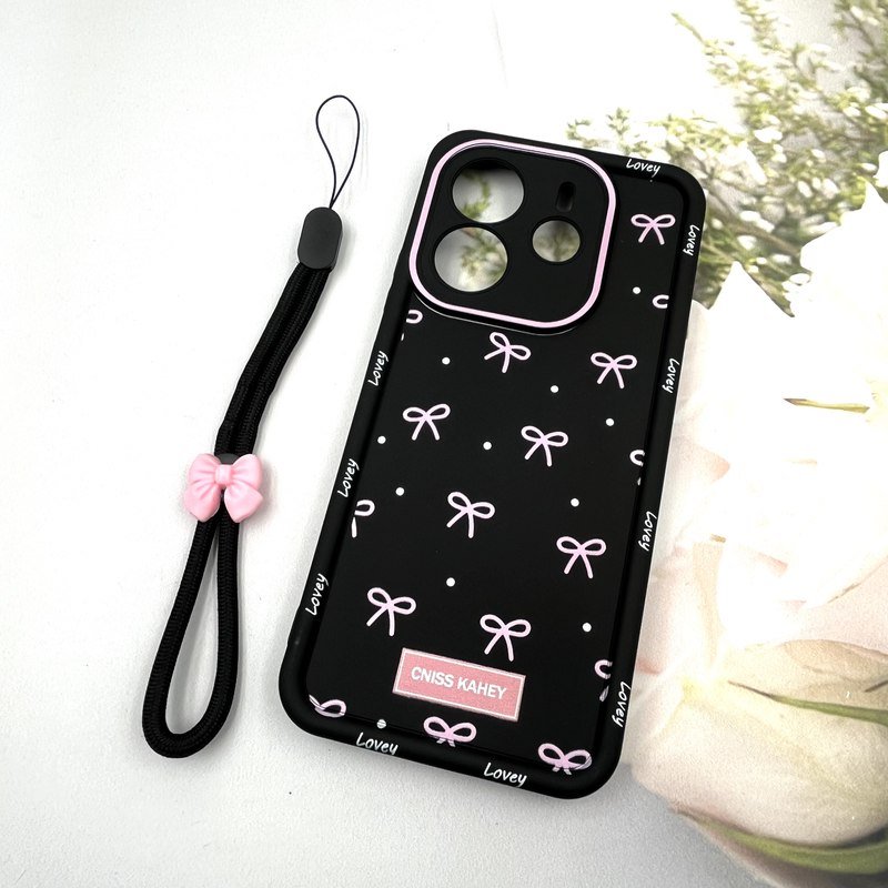 قاب گوشی Redmi Note 14 4G شیائومی Strap Case سیلیکونی سولید ضد ضربه همراه بند مچی محافظ لنز دار طرح پاپیون کد 147135 - Image 2