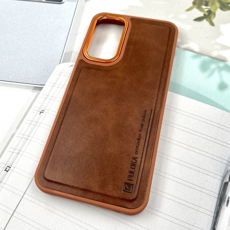 قاب گوشی Galaxy A25 سامسونگ چرم Puloka Design اورجینال داخل پارچه ای لنز Metal عسلی کد 150199 - Image 2