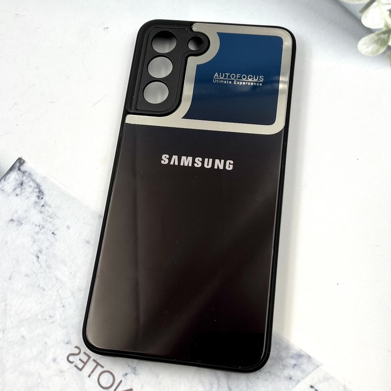 قاب گوشی Galaxy S21 FE سامسونگ PVD دور سیلیکونی Auto Focus کلاسیک محافظ لنز دار مشکی سرمه ای کد 639091 - Image 2