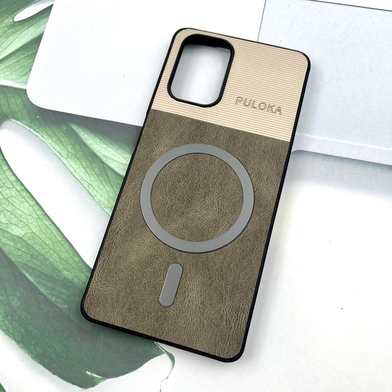 قاب گوشی Redmi Note 10 4G / Redmi Note 10S شیائومی Leather Cover مگ سیف Magsafe اورجینال لوکس کلاسیک تیتانیوم کد 159970 - Image 2