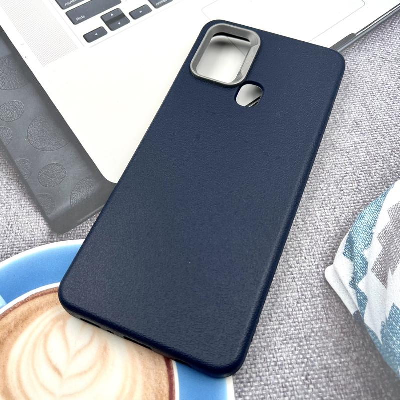 قاب گوشی Galaxy A21S سامسونگ Texture سیلیکونی Leather Case لنز کرومی سرمه ای کد 160564 - Image 2