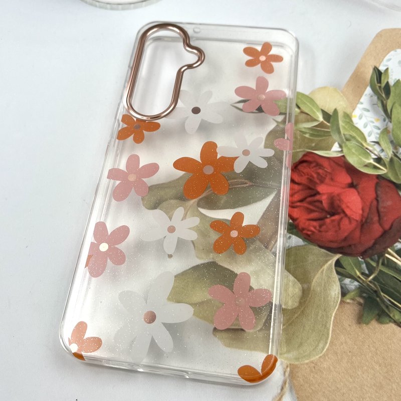 قاب گوشی Galaxy S24 FE سامسونگ Flower Case شفاف لوکس طرح گل لنز Copper کد 175837 - Image 2