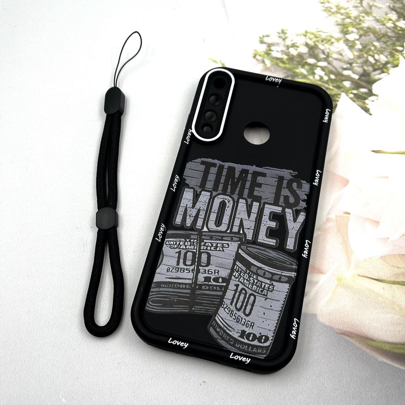 قاب گوشی Huawei Y7P هوآوی Strap Case سیلیکونی سولید ضد ضربه همراه بند مچی محافظ لنز دار طرح مانی کد 178405 - Image 2