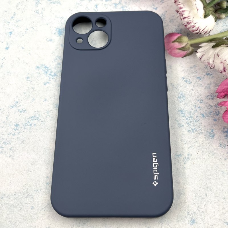 قاب گوشی iPhone 13 آیفون سیلیکونی Spigen اورجینال داخل پارچه ای محافظ لنز دار فیلی کد 180797 - Image 2