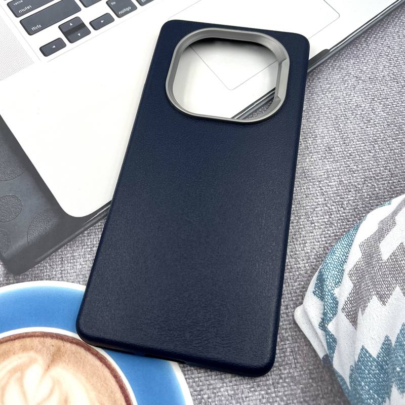 قاب گوشی Redmi Note 14 Pro 4G شیائومی Texture سیلیکونی Leather Case لنز کرومی سرمه ای کد 186269 - Image 2