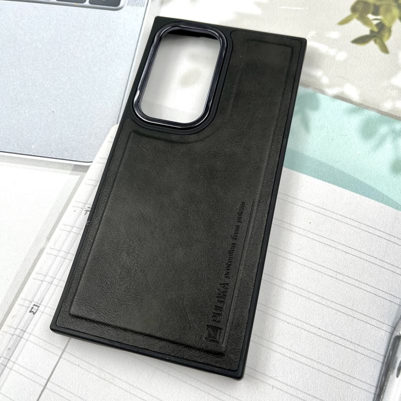 قاب گوشی Galaxy S24 Ultra سامسونگ چرم Puloka Design اورجینال داخل پارچه ای لنز Metal مشکی کد 187595 - Image 2