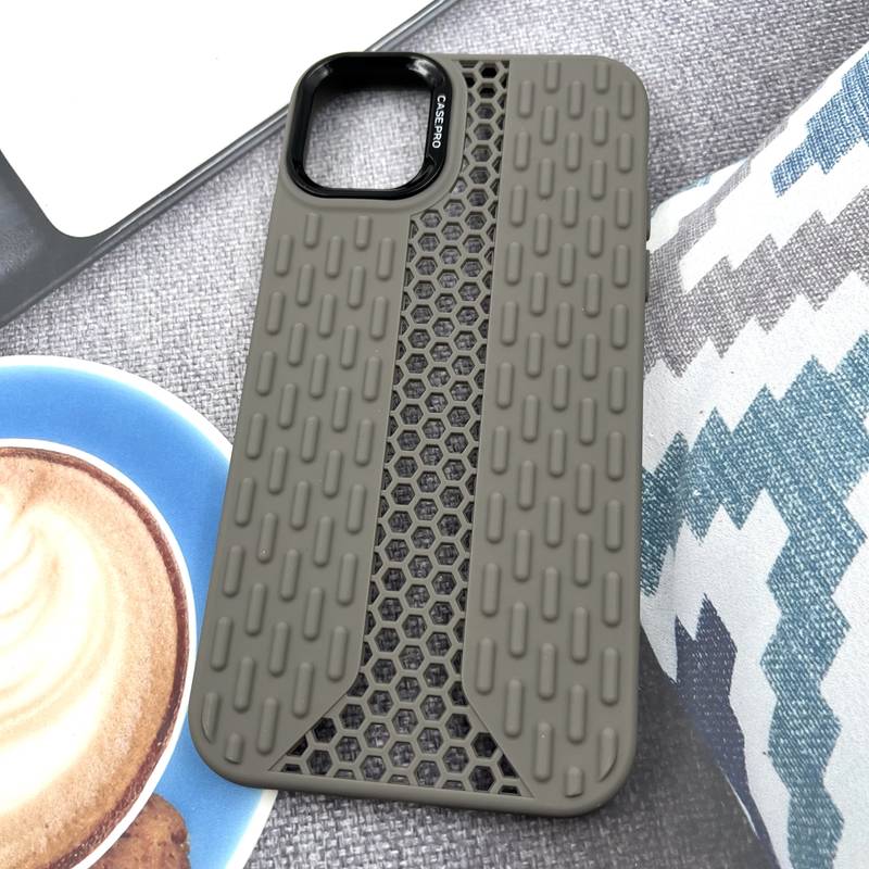 قاب گوشی iPhone 11 آیفون Honeycomb Case سیلیکونی طرح کندویی لنز برجسته ضد ضربه تیتانیوم کد 190159 - Image 2