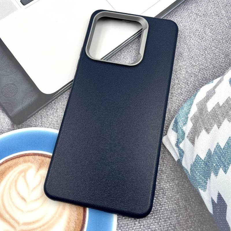 قاب گوشی Redmi Note 13 4G شیائومی Texture سیلیکونی Leather Case لنز کرومی سرمه ای کد 192085 - Image 2