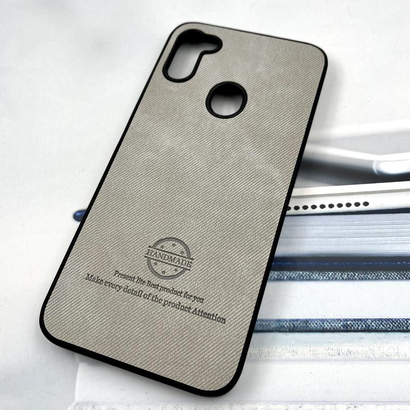 قاب گوشی Galaxy A11 / Galaxy M11 سامسونگ Cotton Case مخمل چرمی Hand Made کلاسیک طوسی کد 195477 - Image 2
