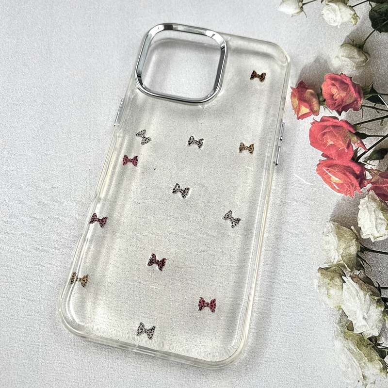 قاب گوشی iPhone 16 Pro Max آیفون Luxury Case سوپر شاین لنز Silver پاپیون رنگی کد 196128 - Image 2