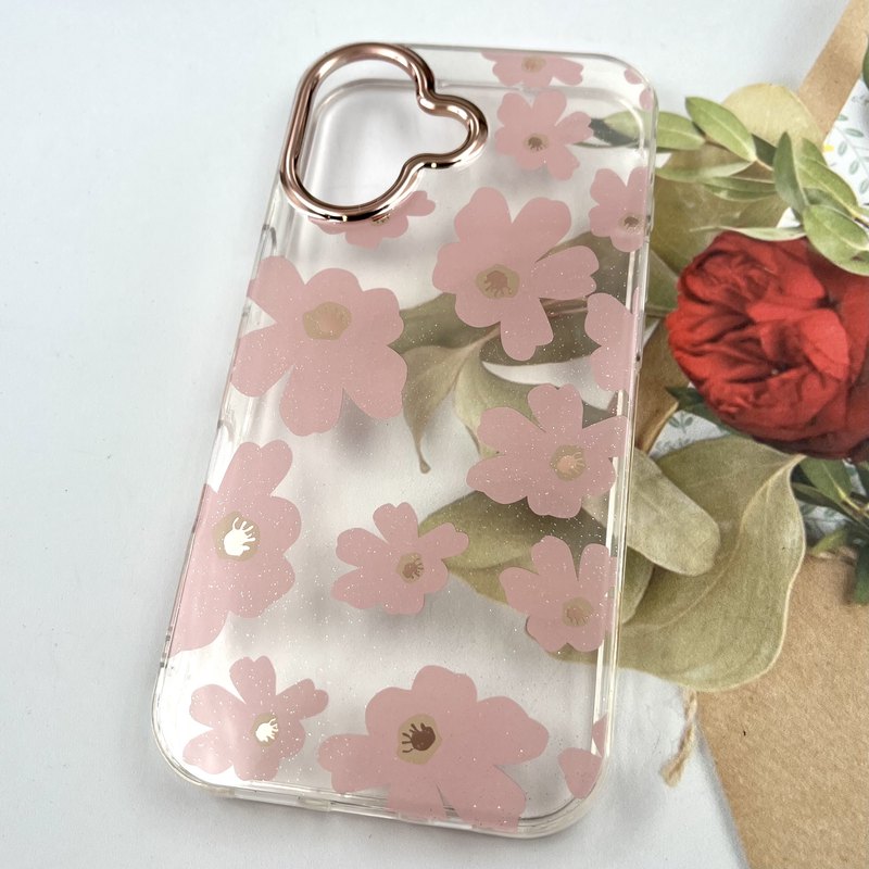 قاب گوشی iPhone 17 آیفون Flower Case شفاف لوکس طرح گل لنز Copper کد 202427 - Image 2