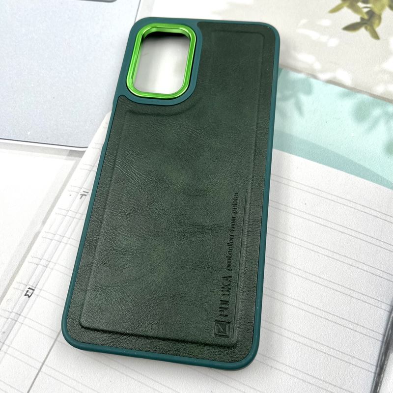 قاب گوشی Galaxy A13 4G / Galaxy A04S سامسونگ چرم Puloka Design اورجینال داخل پارچه ای لنز Metal سبز کد 202982 - Image 2