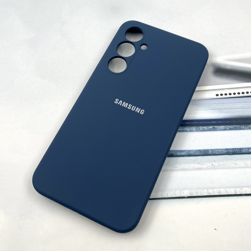 قاب گوشی Galaxy A55 سامسونگ سیلیکونی پاک کنی اورجینال داخل پارچه ای محافظ لنز دار رنگ سرمه ای کد 203777 - Image 2