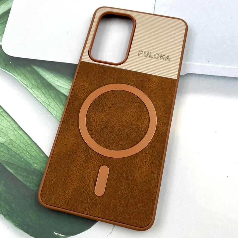 قاب گوشی Galaxy A53 سامسونگ Leather Cover مگ سیف Magsafe اورجینال لوکس کلاسیک عسلی کد 217545 - Image 2