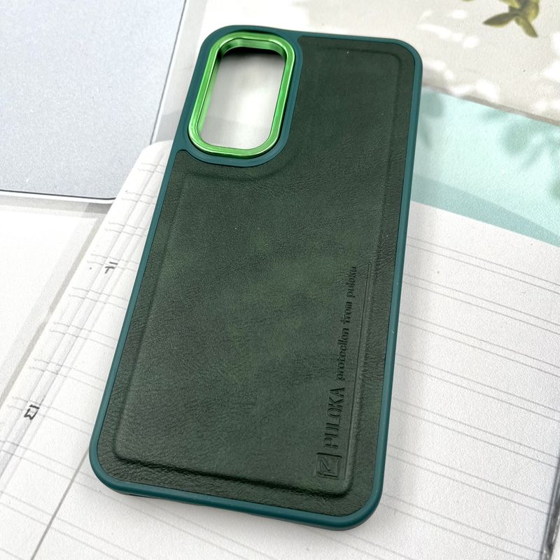قاب گوشی Galaxy A54 سامسونگ چرم Puloka Design اورجینال داخل پارچه ای لنز Metal سبز کد 218154 - Image 2