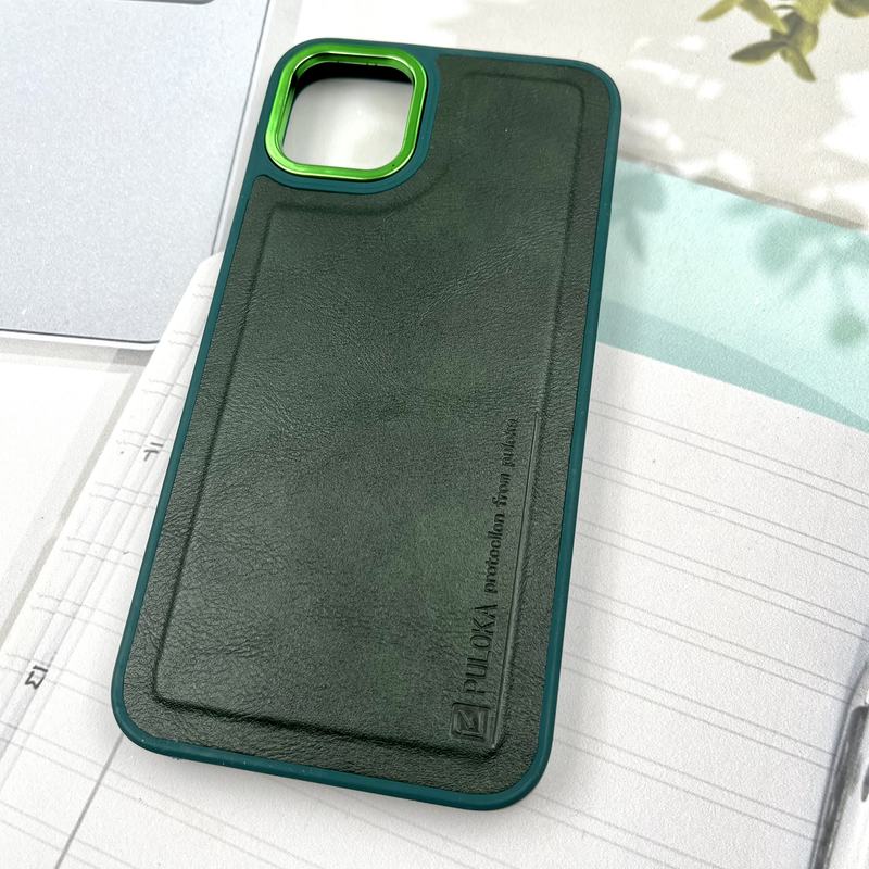 قاب گوشی iPhone 11 Pro Max آیفون چرم Puloka Design اورجینال داخل پارچه ای لنز Metal سبز کد 219005 - Image 2