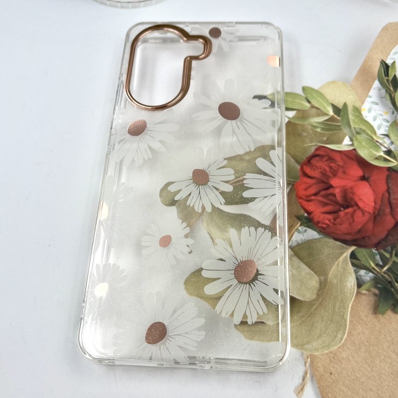قاب گوشی Poco X7 Pro شیائومی Flower Case شفاف لوکس طرح گل لنز Copper کد 223908 - Image 2