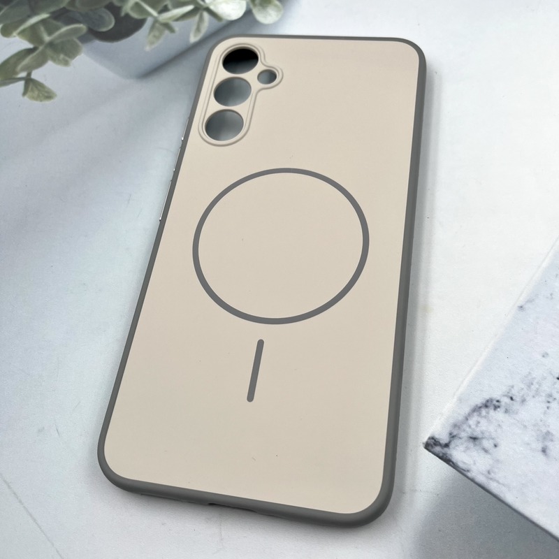 قاب گوشی Galaxy A34 سامسونگ سیلیکونی Soft Case پاستلی طرح مگ سیف Magsafe محافظ لنز دار کرم کد 227284 - Image 2
