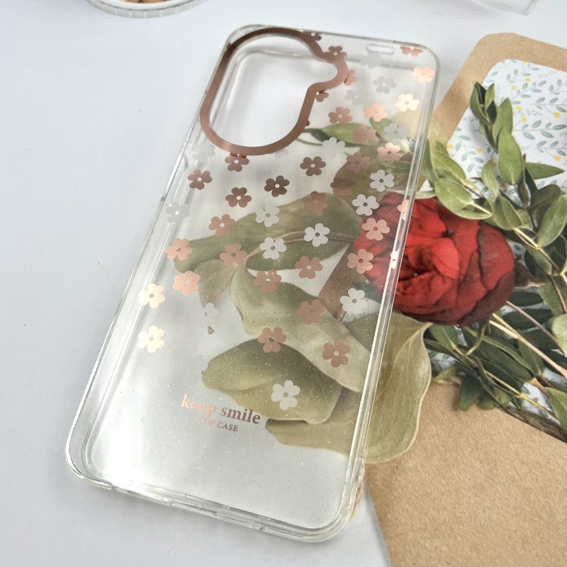 قاب گوشی Redmi A5 / Poco C71 شیائومی Flower Case شفاف لوکس طرح گل لنز Copper کد 227443 - Image 2