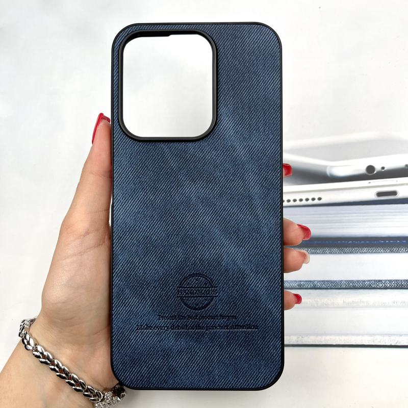 قاب گوشی Redmi 15C / Poco C85 شیائومی Cotton Case مخمل چرمی Hand Made کلاسیک سرمه ای کد 228013