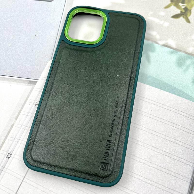 قاب گوشی iPhone 12 Pro Max آیفون چرم Puloka Design اورجینال داخل پارچه ای لنز Metal سبز کد 231783 - Image 2