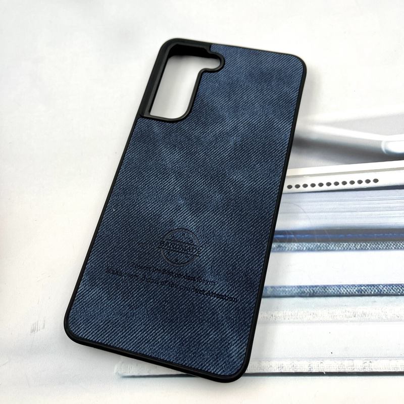 قاب گوشی Galaxy S21 FE سامسونگ Cotton Case مخمل چرمی Hand Made کلاسیک سرمه ای کد 233293 - Image 2