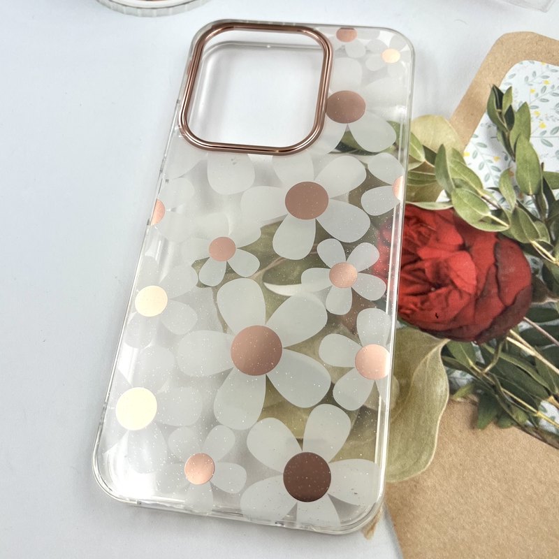 قاب گوشی Redmi 15C / Poco C85 شیائومی Flower Case شفاف لوکس طرح گل لنز Copper کد 235649 - Image 2