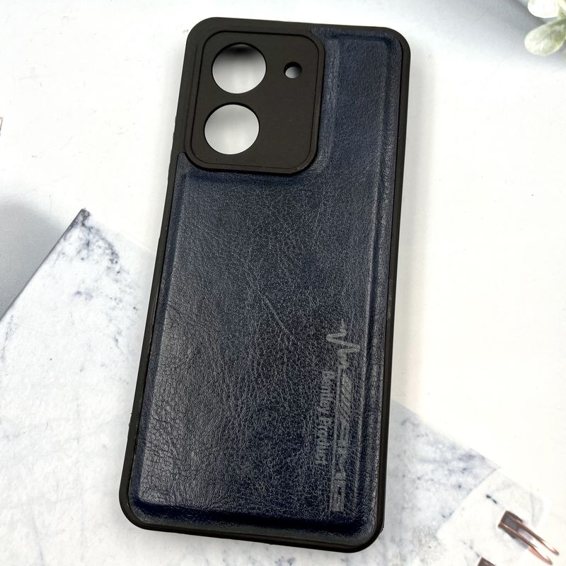 قاب گوشی Redmi A5 / Poco C71 شیائومی چرمی اورجینال دور سیلیکونی AMG کلاسیک محافظ لنز دار سرمه ای کد 239308 - Image 2
